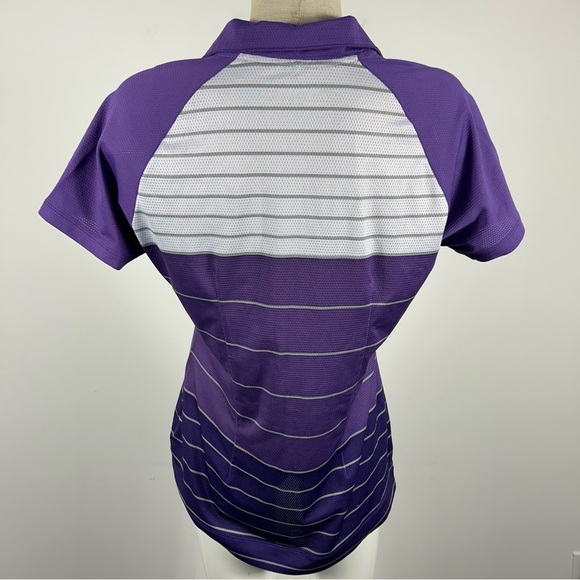 ❤️ Nike golf Women's Purple Striped Polo Shirt M - Picture 3 of 8